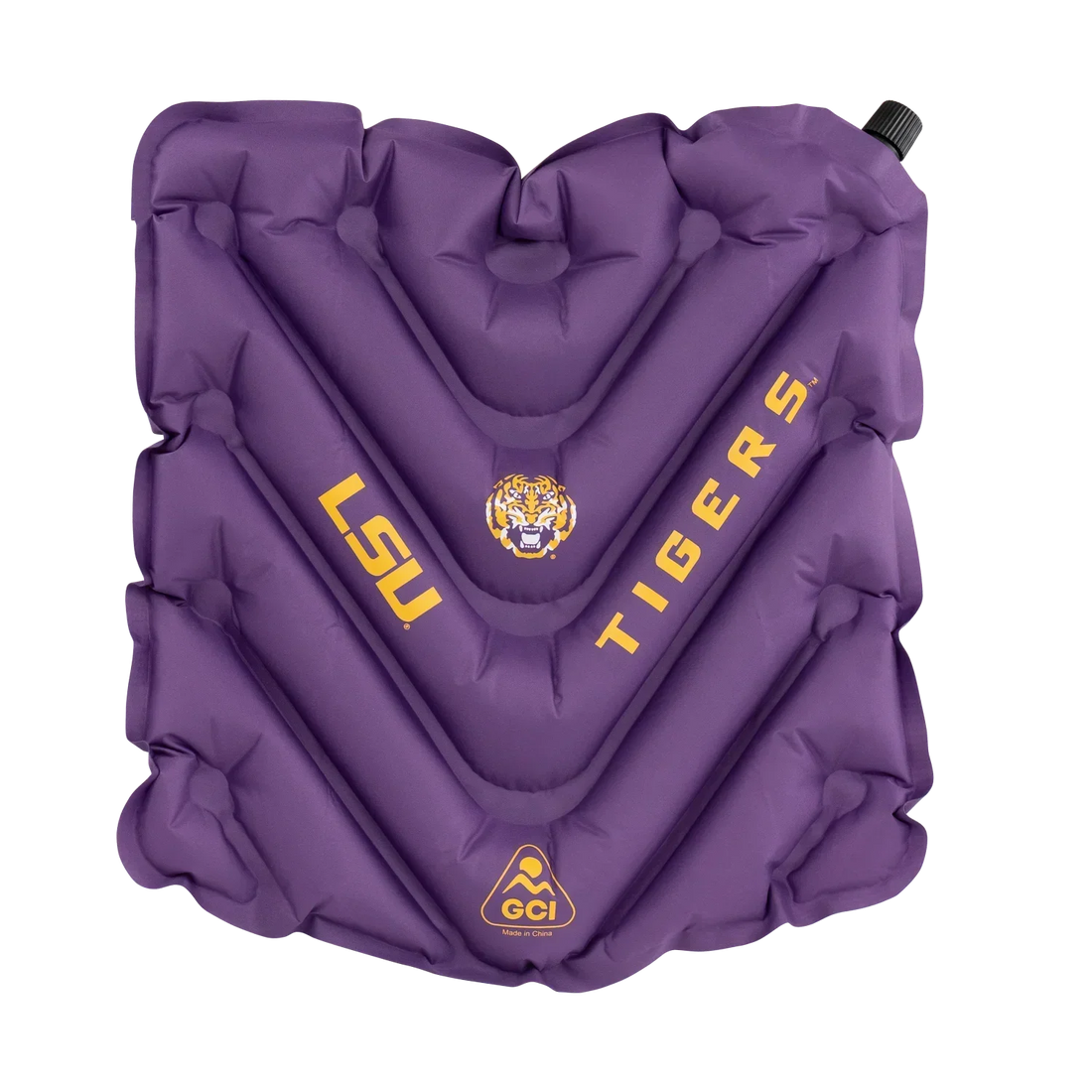 Ergonomic Back-Support College V Seat Inflatable Stadium Cushion - LSU Tigers - Choice 762 - Lightweight Folding Bleacher Chair with Cushioning - Default Title