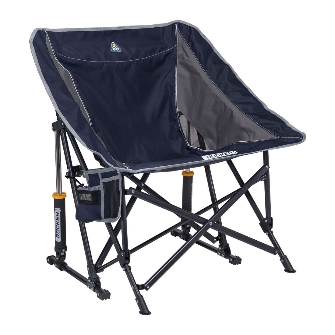 Smooth Motion Pod Rocker - Choice 933 - Heavy-Duty Kickback Rocker with Beverage Holder - Indigo