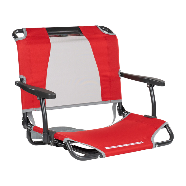Ultra-Lightweight Big Comfort Stadium Chair with Armrests - Choice 465 - Ergonomic Portable Stadium Seat for Sports Events - Red