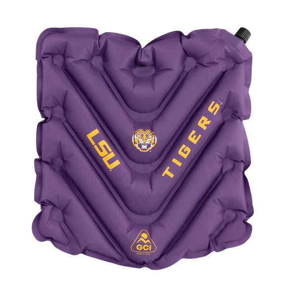 Ergonomic Back-Support College V Seat Inflatable Stadium Cushion - LSU Tigers - Choice 762 - Lightweight Folding Bleacher Chair with Cushioning - Default Title