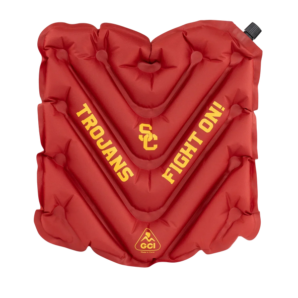 Secure-Hook College V Seat Inflatable Stadium Cushion - USC Trojans - Choice 523 - Grandstand Cushion Seat with Secure Under-Bench Hooks - Default Title