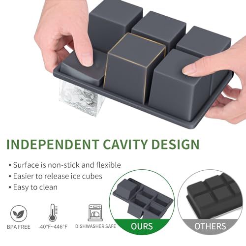 Modern Large Ice Cube Tray for Whiskey: FDDBI Silicone Ice Cube Essentials