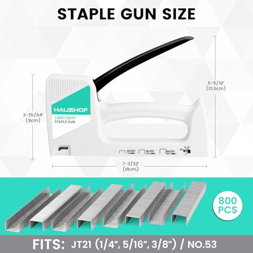 high-quality HAUSHOF Light Duty Staple Gun, Upholstery Staple Gun with 800PCS Set