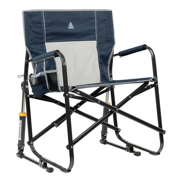 Patented Spring-Action Freestyle Rocker XL - Choice 552 - Freestyle Rocker Portable Outdoor Folding Chair - Indigo