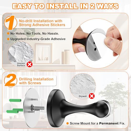 Minimalist Crosize Magnetic Door Stoppers 2 Pack, Stainless Steel Door Stops, Essentials
