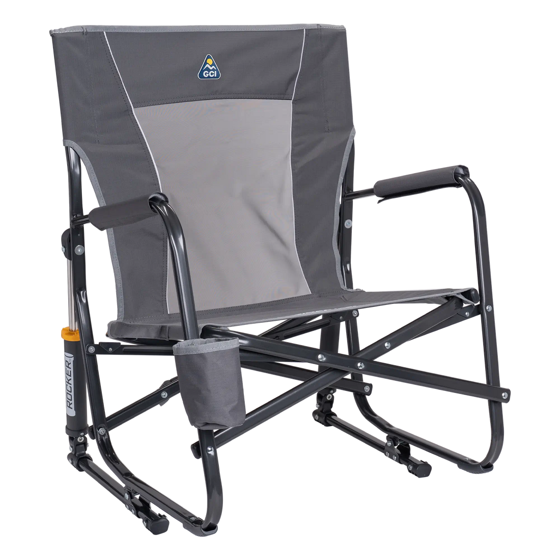 Luxury Camp FirePit Rocker - Choice 737 - Freestyle Rocker Portable Outdoor Folding Chair - Pewter