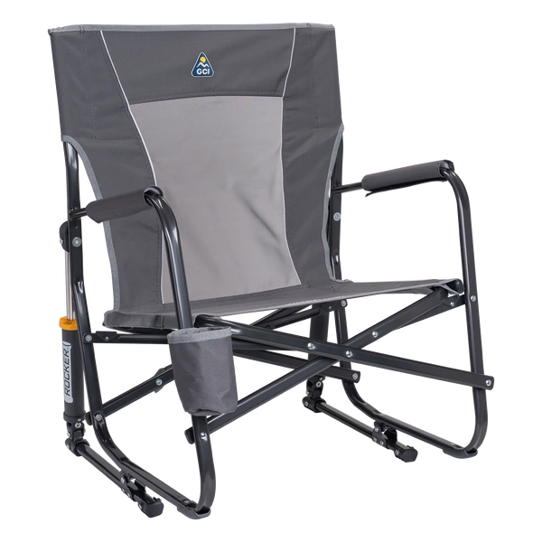 Luxury Camp FirePit Rocker - Choice 737 - Freestyle Rocker Portable Outdoor Folding Chair - Pewter