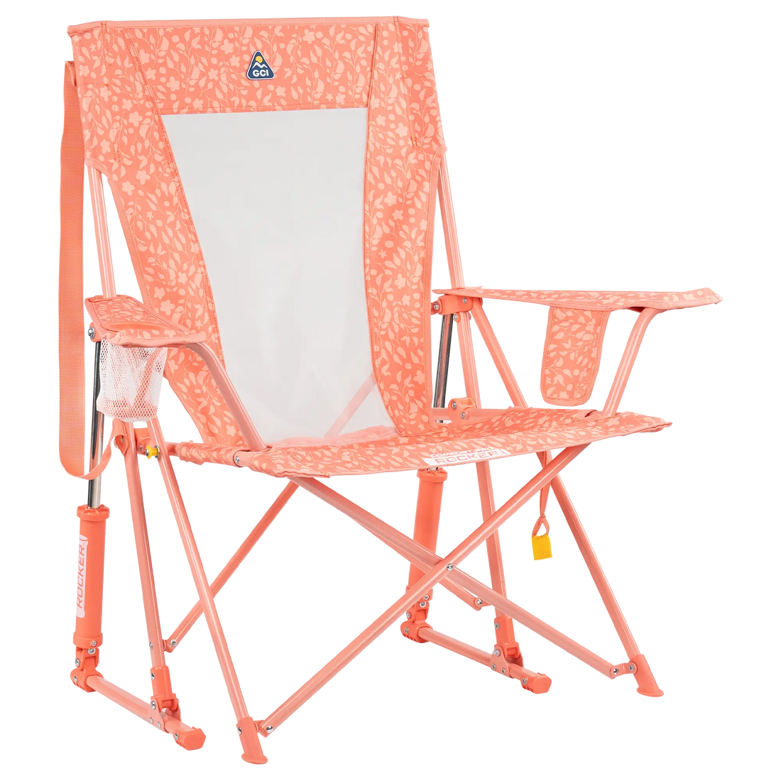 Smooth Motion Comfort Pro Rocker - Choice 375 - RoadTrip Rocker Smooth Motion Camp Chair - Coral Garden