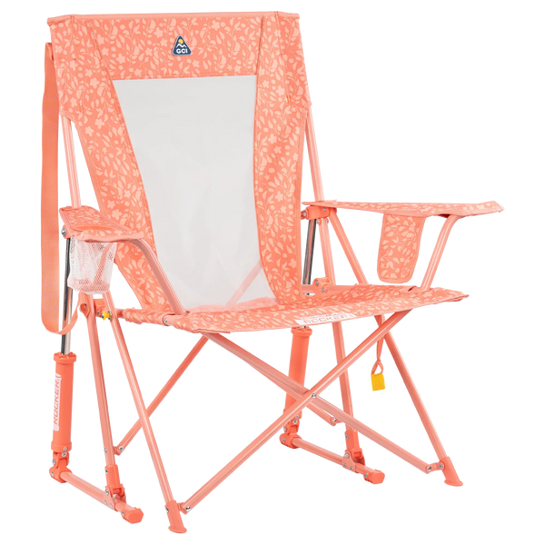 Smooth Motion Comfort Pro Rocker - Choice 375 - RoadTrip Rocker Smooth Motion Camp Chair - Coral Garden