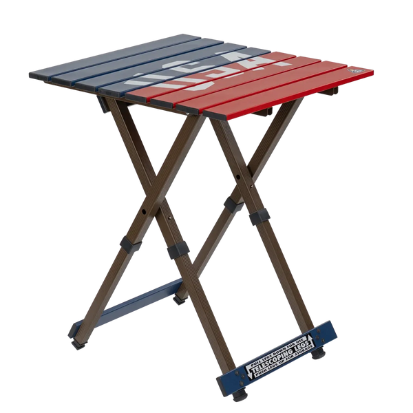 Heat-Resistant Compact Camp Table 20 - USA Anniversary Deluxe - Choice 757 - Slim-Fold Outdoor Cook Station with Storage Shelves - Default Title