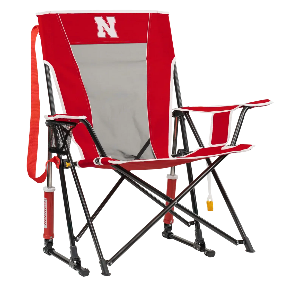 Smooth Motion College Comfort Pro Rocker - Nebraska Cornhuskers - Choice 161 - Patented Spring-Action Rocking Chair for Camping - Default Title