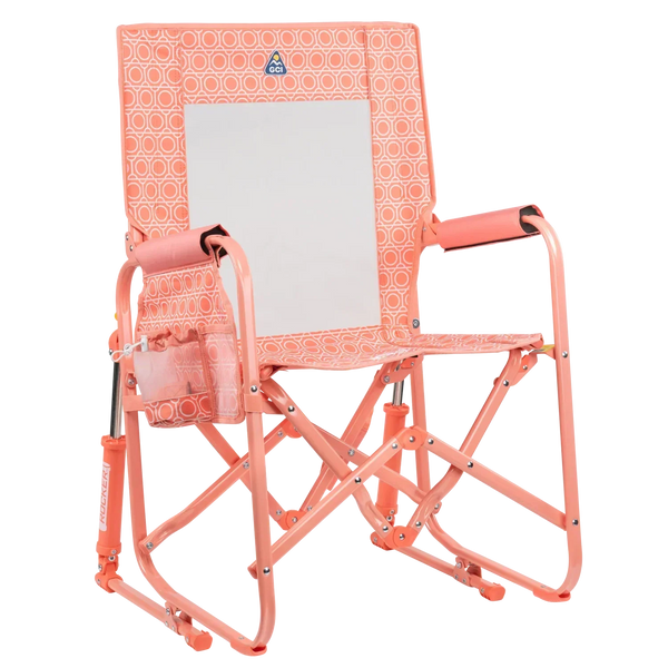 Smooth Motion Stowaway Rocker - Choice 794 - RoadTrip Rocker Smooth Motion Camp Chair - Coral Mosaic